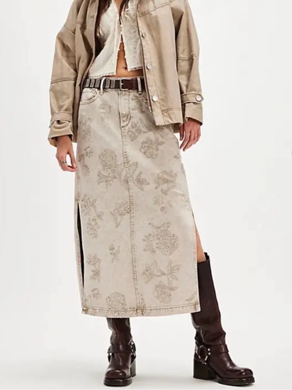 DRIFTWOOD Svetlana Maxi Skirt In Sand Sz W26 NWT -